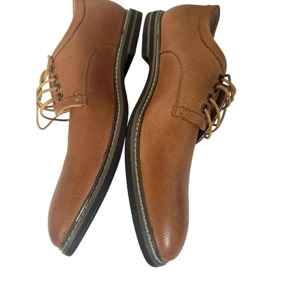 Men's Joseph Abboud Brown Oxford Leather Dress Lace Up Shoes Size 12